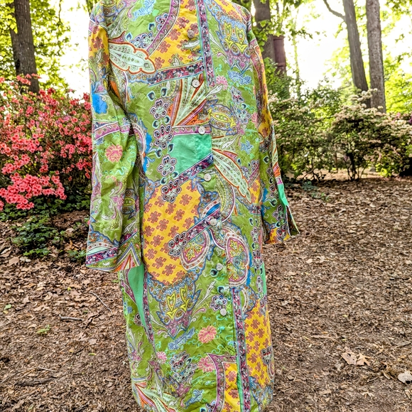 XL Jason Wu Aileen 3/4 Sleeve Linen Paisley Print Dress - Picture 14 of 14